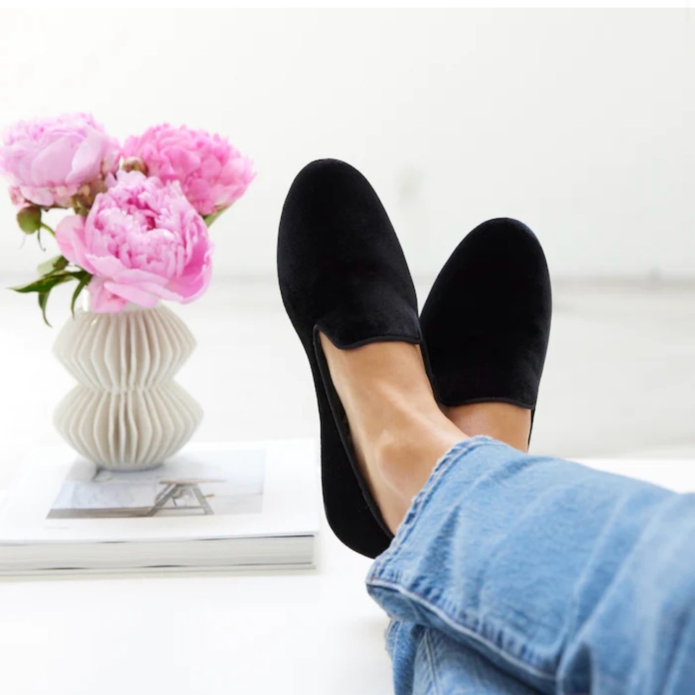 Preowned Birdies The Starling Velvet Slipper Flats Size 6.5